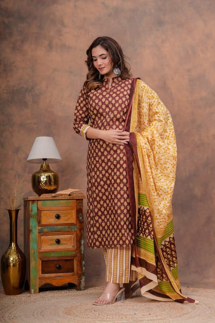 Kurta Set With Cotton Dupatta