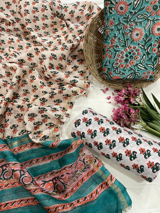 Chanderi Silk Suits With Pure Chanderi Silk Dupatta