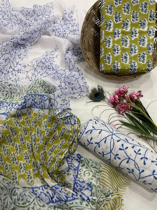 Cotton Suits With Chiffon Dupatta
